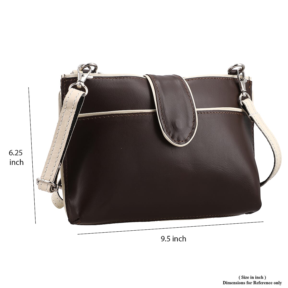 Brown Genuine Leather Crossbody Sling Bag image number 5