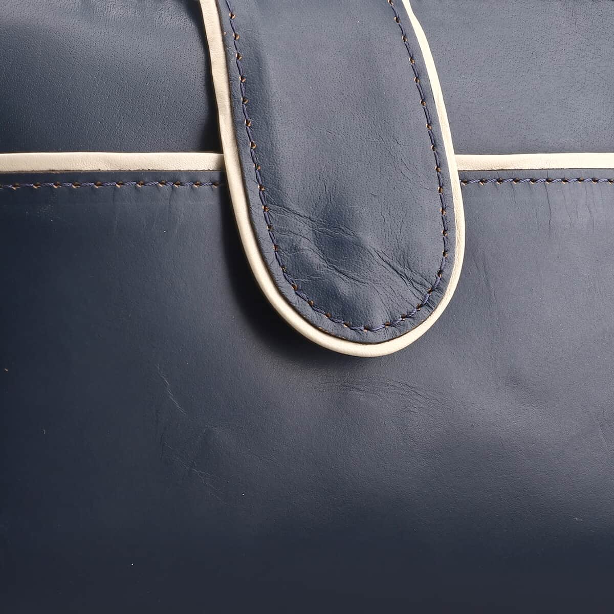 Blue Genuine Leather Crossbody Sling Bag image number 4