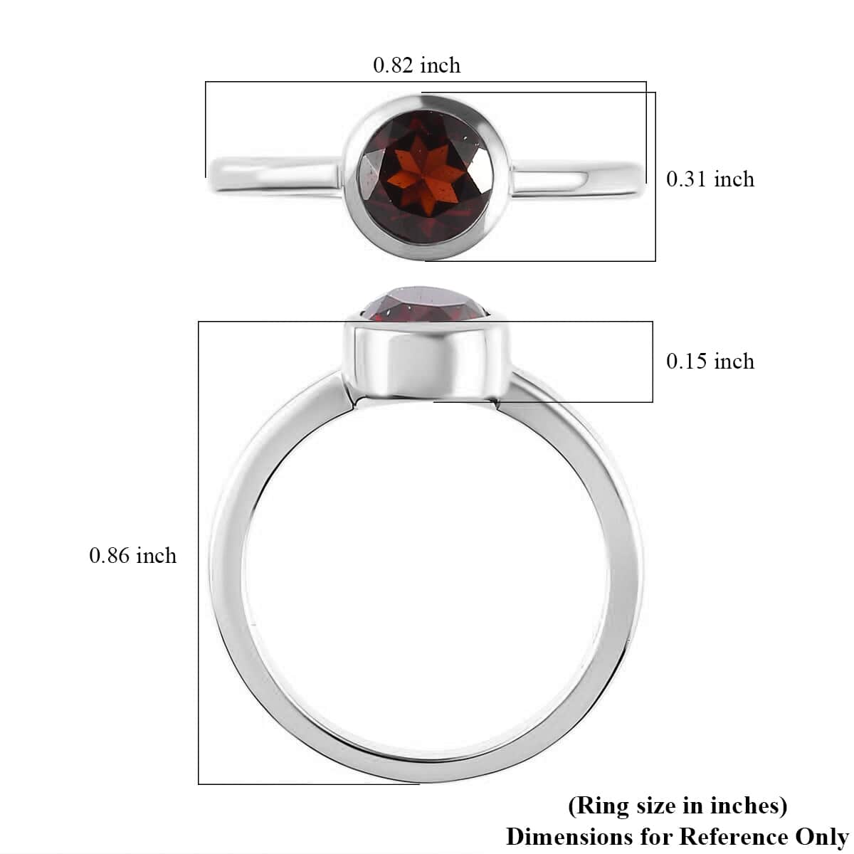 Mozambique Garnet Solitaire Ring in Platinum Over Sterling Silver (Size 5) 1.00 ctw image number 5