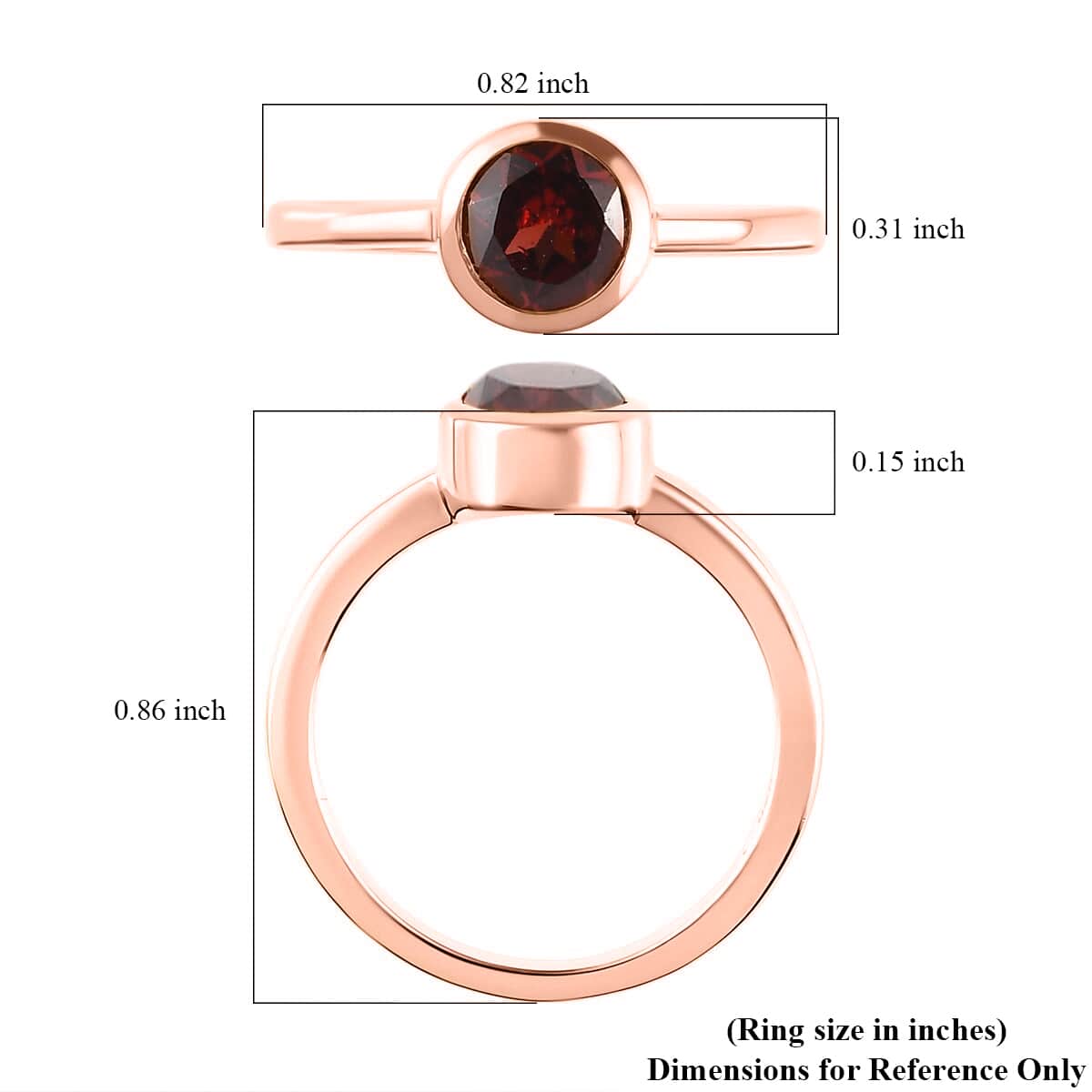 Mozambique Garnet Solitaire Ring in Vermeil Rose Gold Over Sterling Silver (Size 6.0) 1.00 ctw image number 5