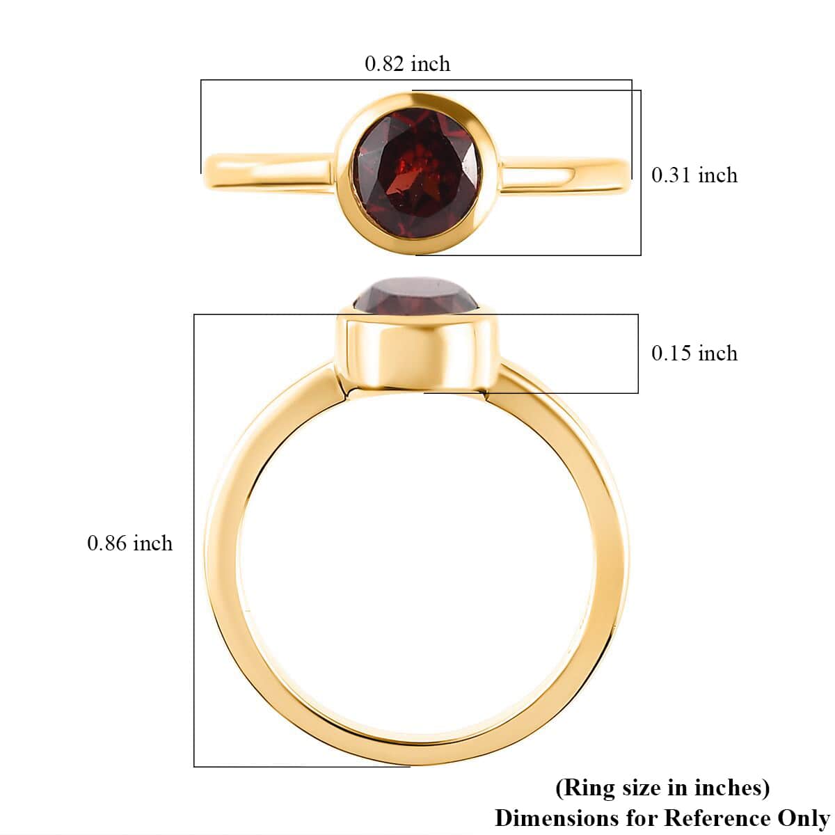 Mozambique Garnet Solitaire Ring in Vermeil Yellow Gold Over Sterling Silver (Size 6.0) 1.00 ctw image number 5