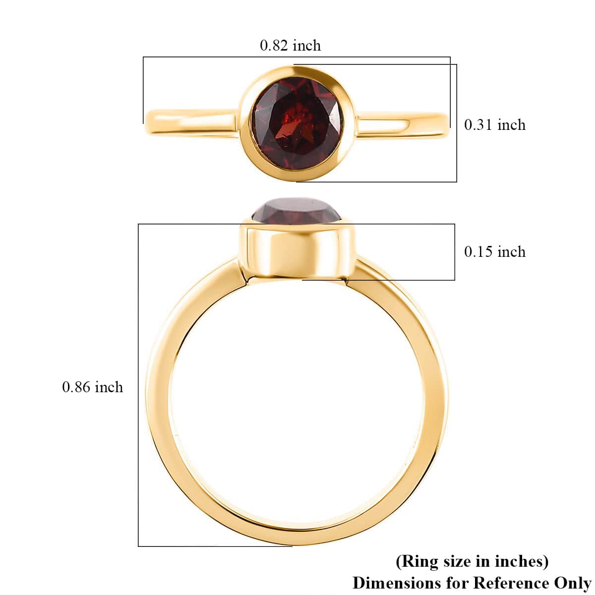 Mozambique Garnet Solitaire Ring in Vermeil Yellow Gold Over Sterling Silver (Size 7.0) 1.00 ctw image number 5