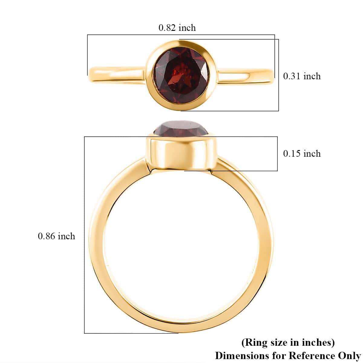 Mozambique Garnet Solitaire Ring in Vermeil Yellow Gold Over Sterling Silver (Size 9.0) 1.00 ctw image number 5