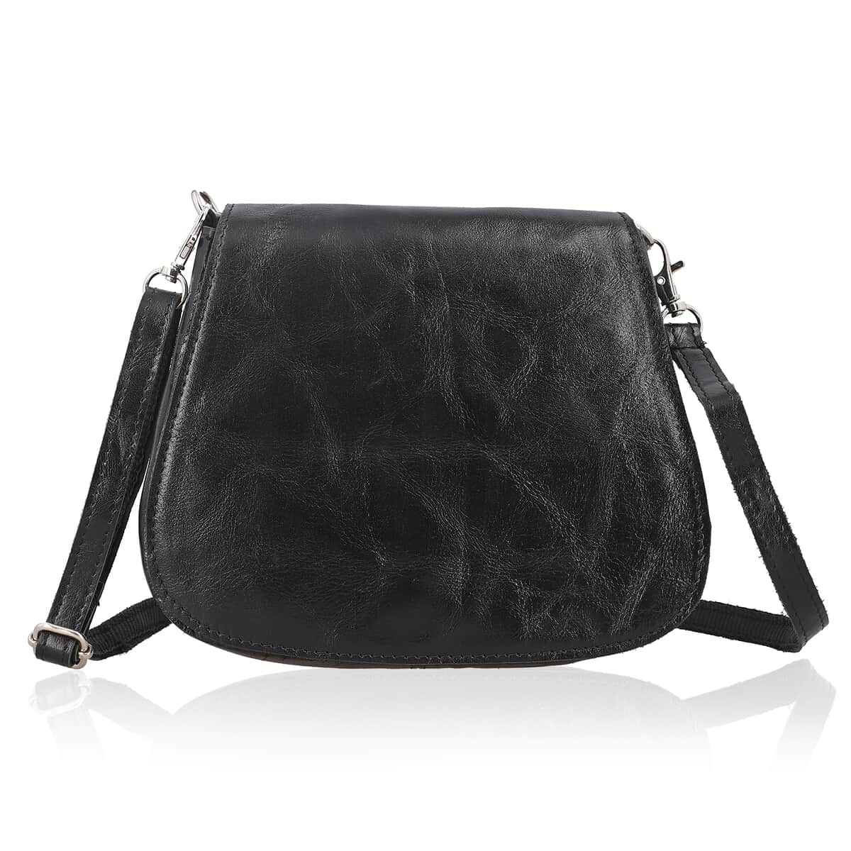 Buy 100% Genuine Leather Crossbody Sling Bag? - Black at ShopLC.