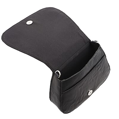 Black Genuine Leather Crossbody Sling Bag