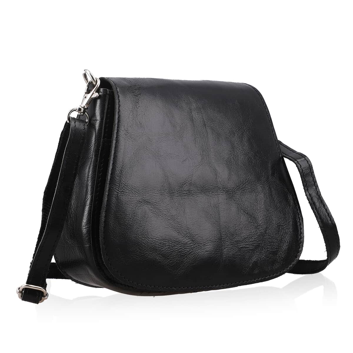 Black Genuine Leather Crossbody Sling Bag image number 5