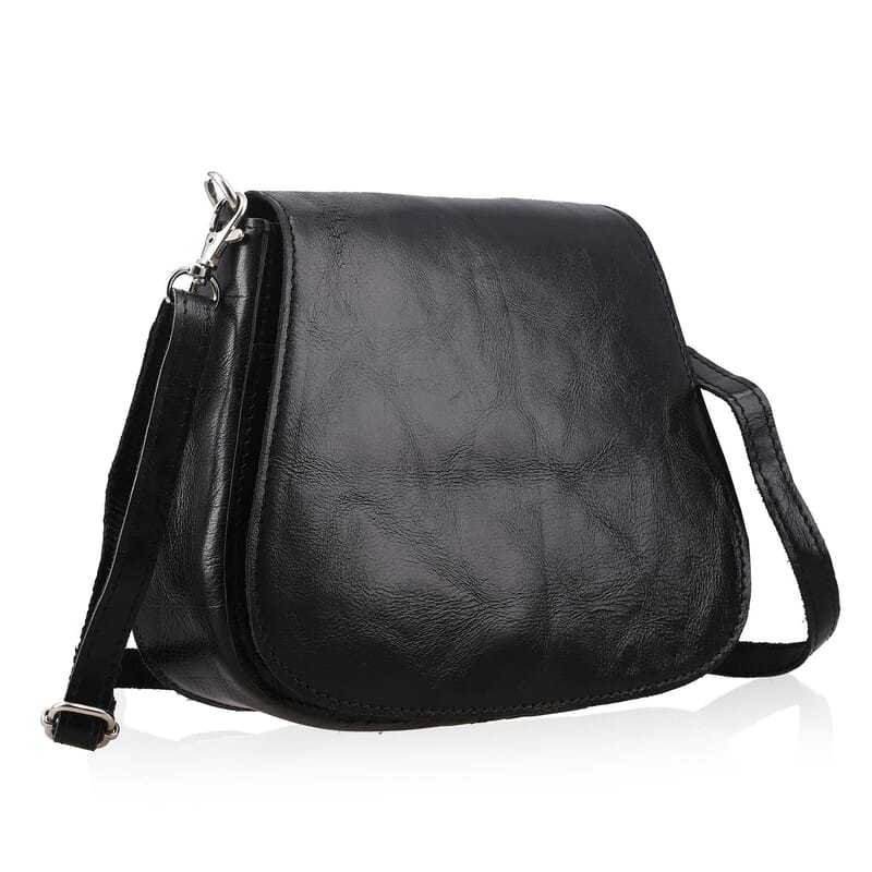 Black Genuine Leather Crossbody Sling Bag