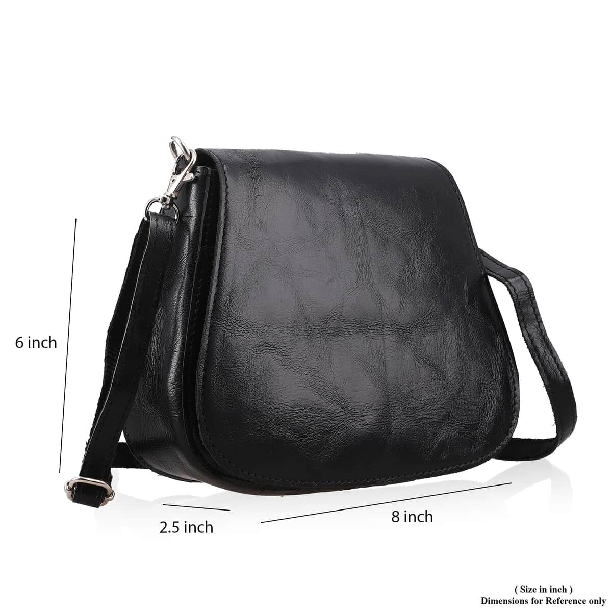 Black Genuine Leather Crossbody Sling Bag image number 7