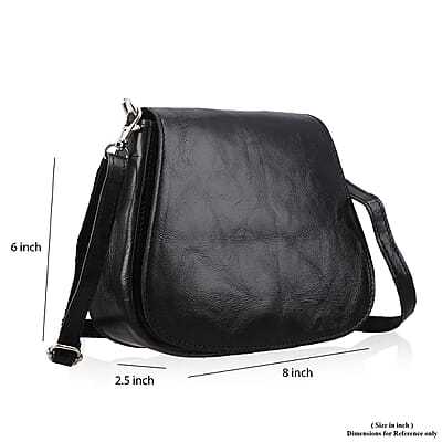 Black Genuine Leather Crossbody Sling Bag