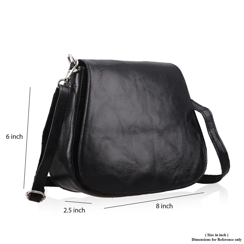 Black Genuine Leather Crossbody Sling Bag