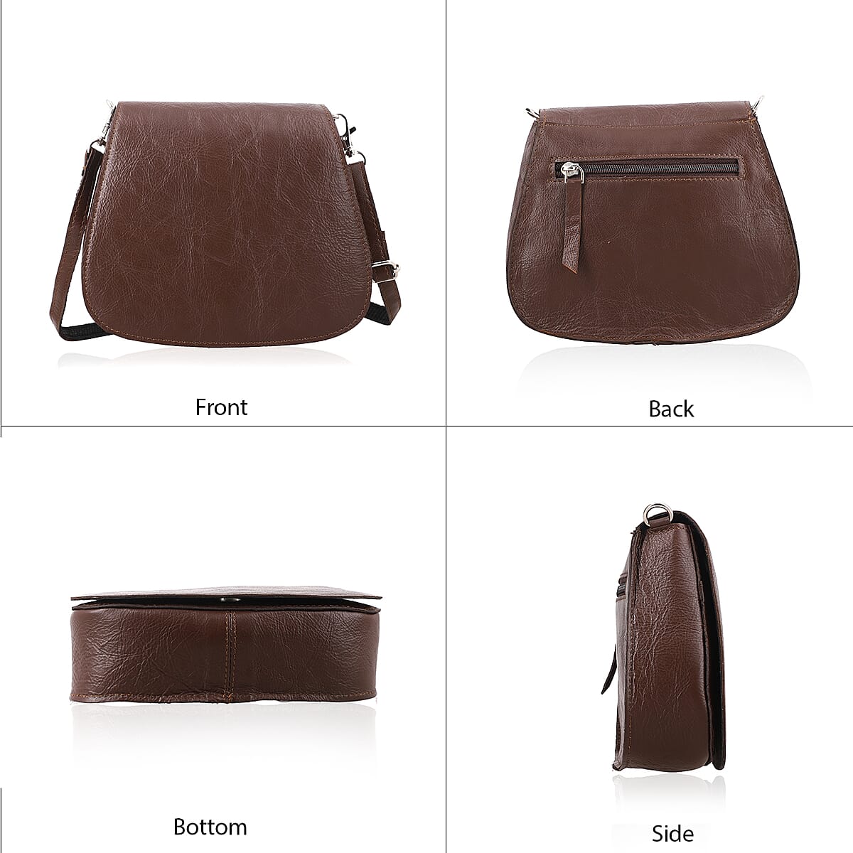 Brown Genuine Leather Crossbody Sling Bag image number 3