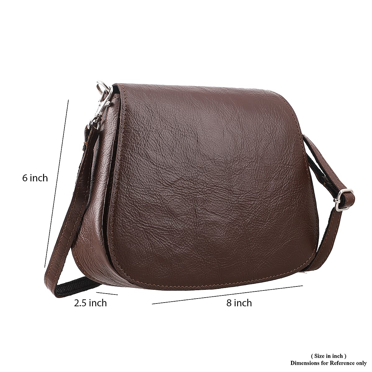 Brown Genuine Leather Crossbody Sling Bag image number 7
