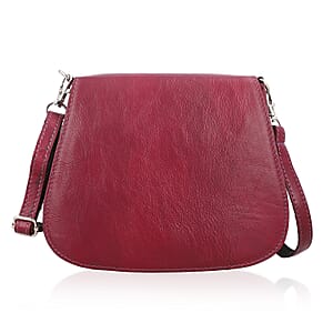 Burgundy Genuine Leather Crossbody Sling Bag