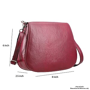 Burgundy Genuine Leather Crossbody Sling Bag