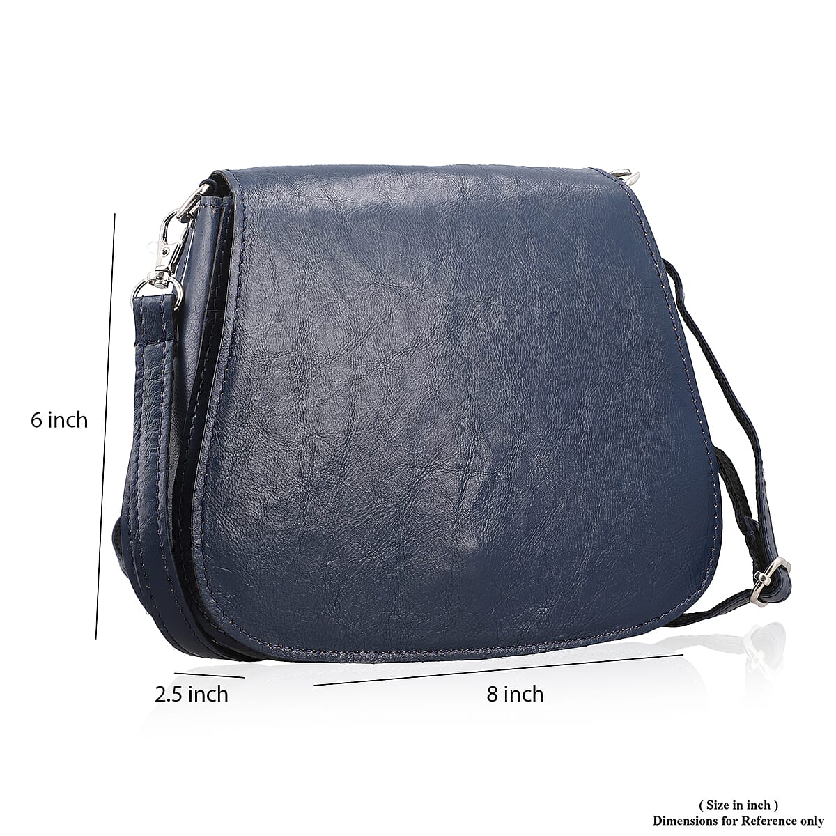 Navy Genuine Leather Crossbody Sling Bag image number 7