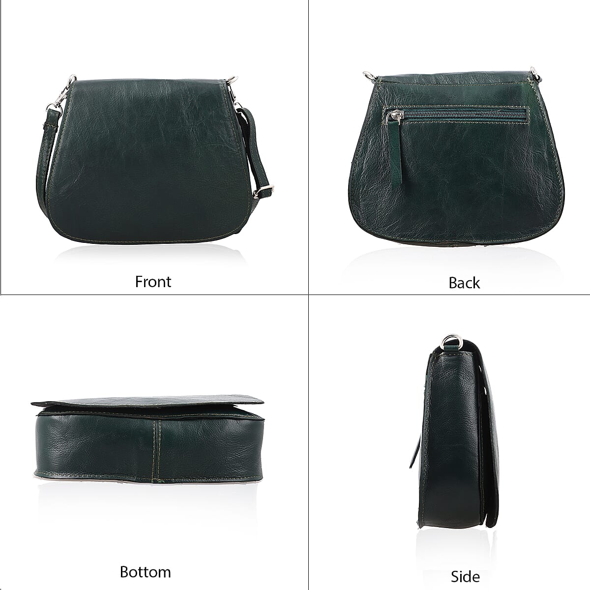 Olive Green Genuine Leather Crossbody Sling Bag image number 3