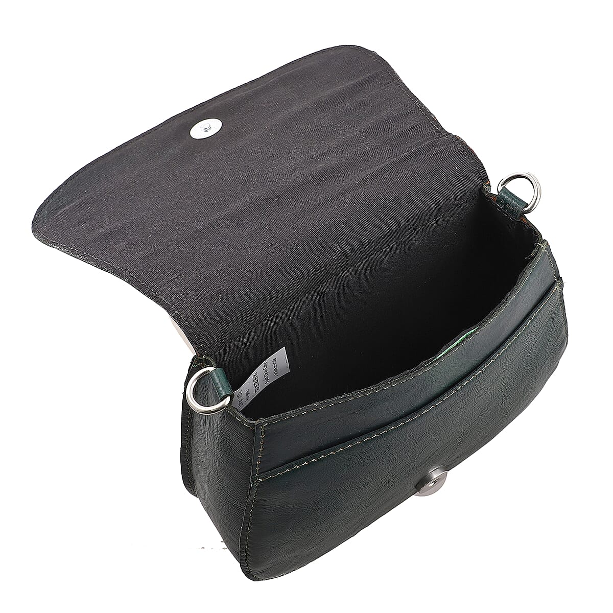 Olive Green Genuine Leather Crossbody Sling Bag image number 4