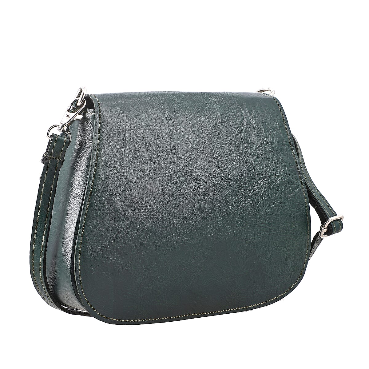 Olive Green Genuine Leather Crossbody Sling Bag image number 5