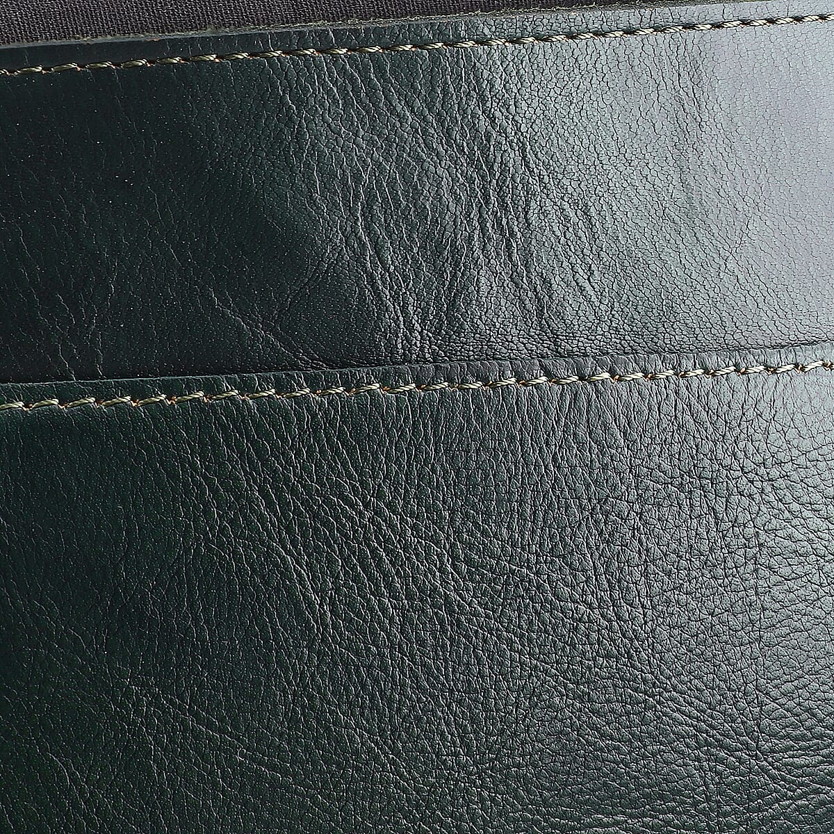 Olive Green Genuine Leather Crossbody Sling Bag image number 6