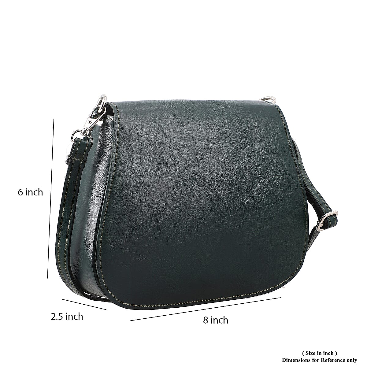 Olive Green Genuine Leather Crossbody Sling Bag image number 7