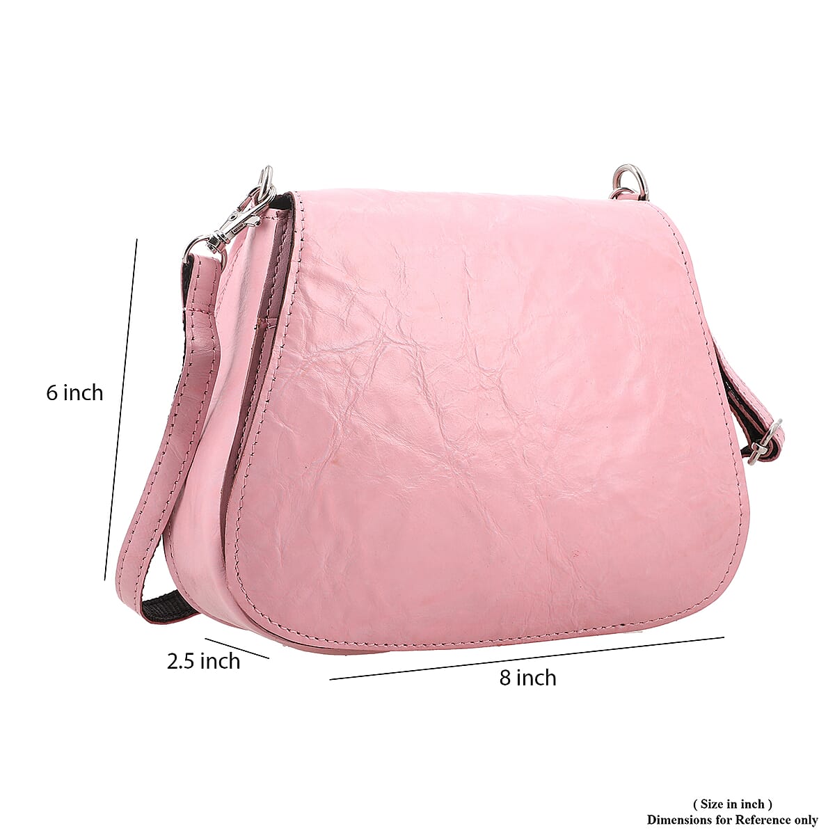 Baby Pink Genuine Leather Crossbody Sling Bag image number 2