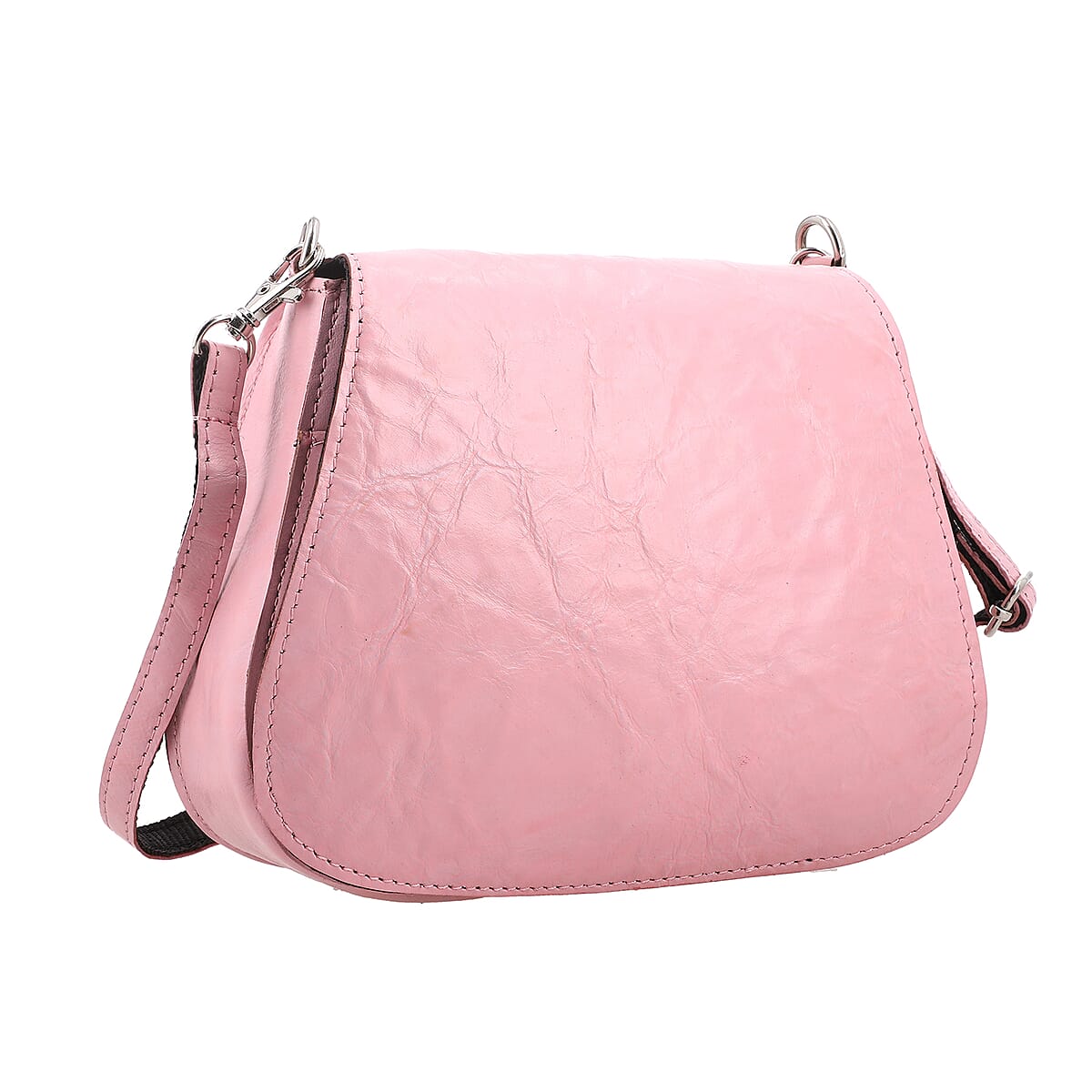 Baby Pink Genuine Leather Crossbody Sling Bag image number 4