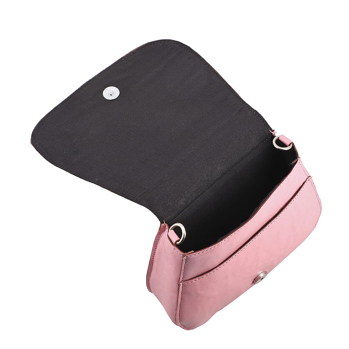 Baby Pink Genuine Leather Crossbody Sling Bag image number 5