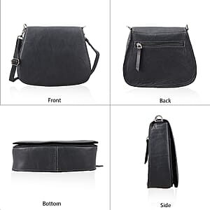 Gray Genuine Leather Crossbody Sling Bag