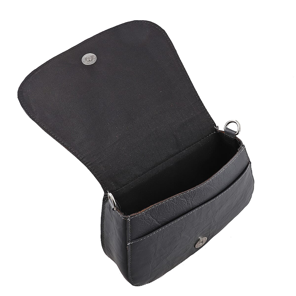 Gray Genuine Leather Crossbody Sling Bag image number 4