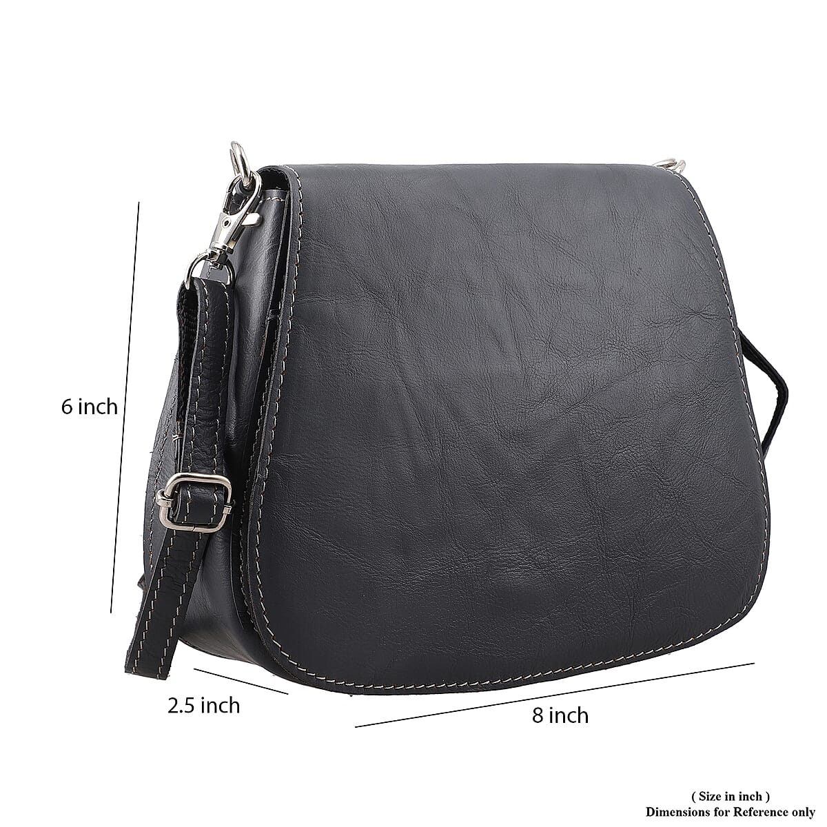 Gray Genuine Leather Crossbody Sling Bag image number 7