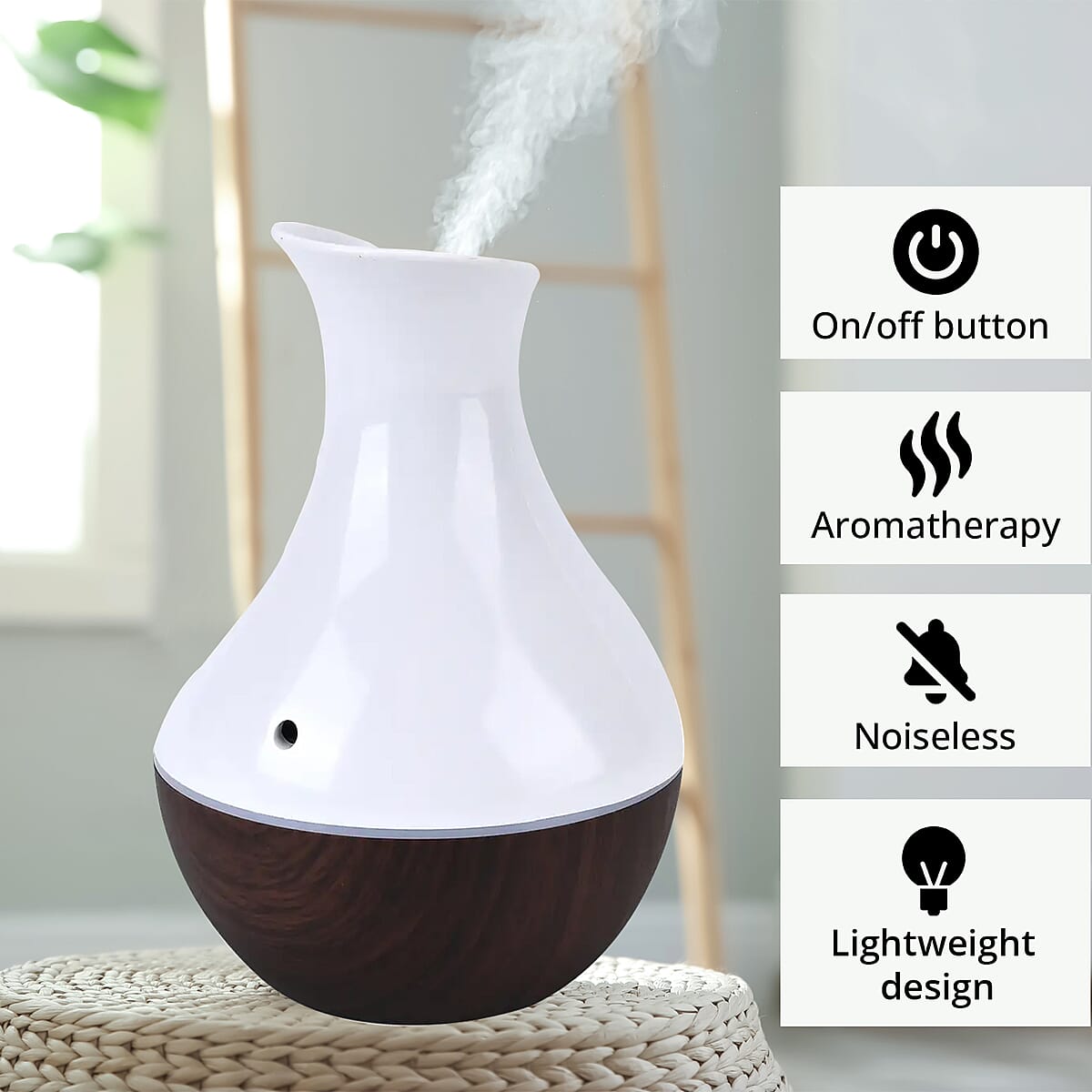 Portable Mini Air Humidifier with 5 Essential Oil and RGB Light (3.94"x3.94"x5.91") (Powered by USB Cable) image number 2