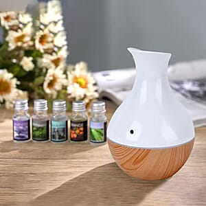 Portable Mini Air Humidifier with 5 Essential Oil and RGB Light (Powered by USB Cable)