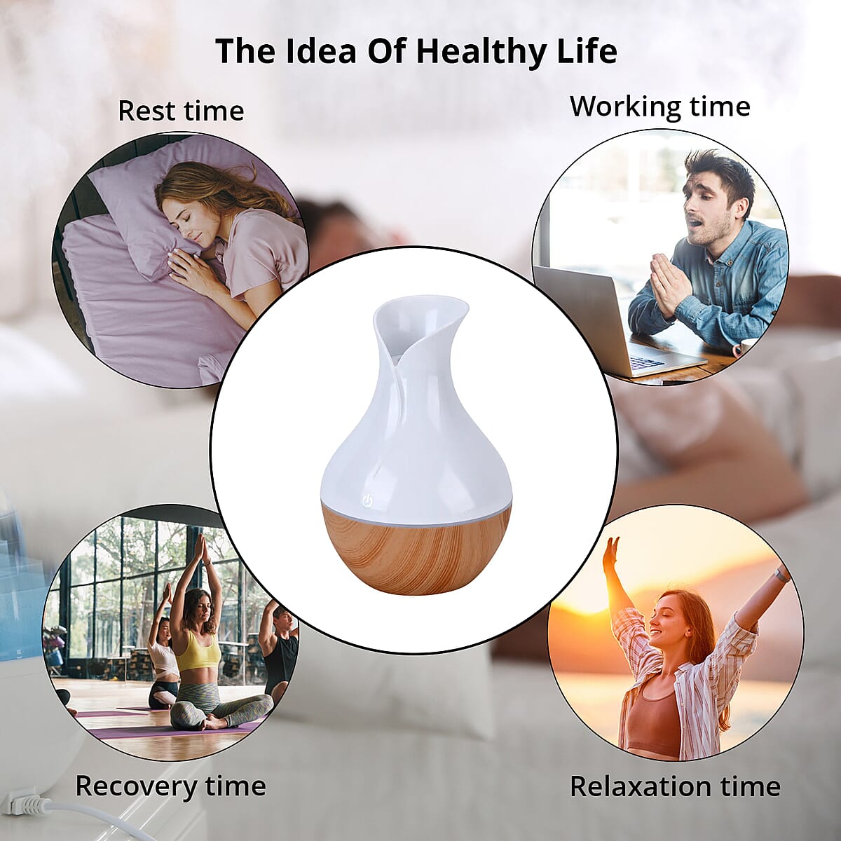 Portable Mini Air Humidifier with 5 Essential Oil and RGB Light (Powered by USB Cable) image number 7