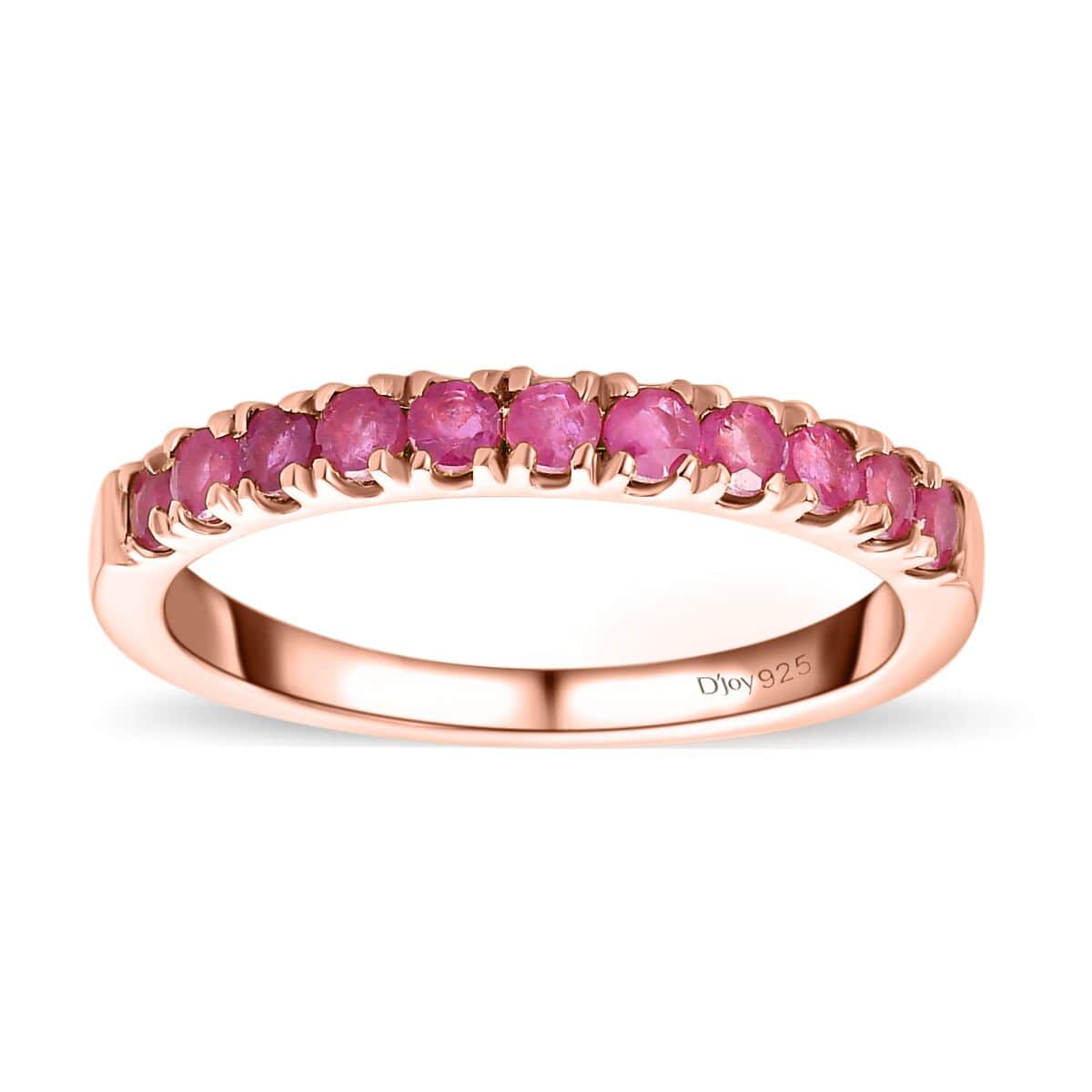 Niassa Ruby (FF) Ring in Vermeil Rose Gold Over Sterling Silver (Size 6.0) 0.55 ctw image number 0