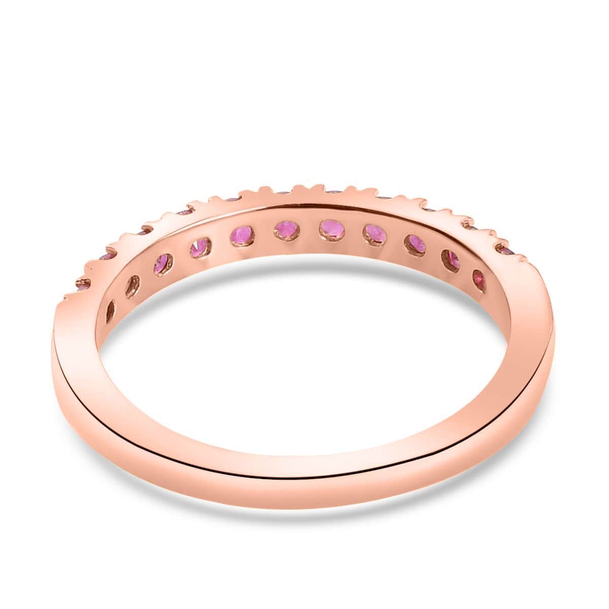 Niassa Ruby (FF) Ring in Vermeil Rose Gold Over Sterling Silver (Size 6.0) 0.55 ctw image number 4