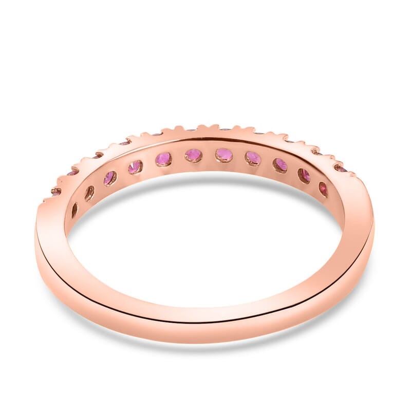 Niassa Ruby (FF) Ring in Vermeil Rose Gold Over Sterling Silver (Size 6.0) 0.55 ctw