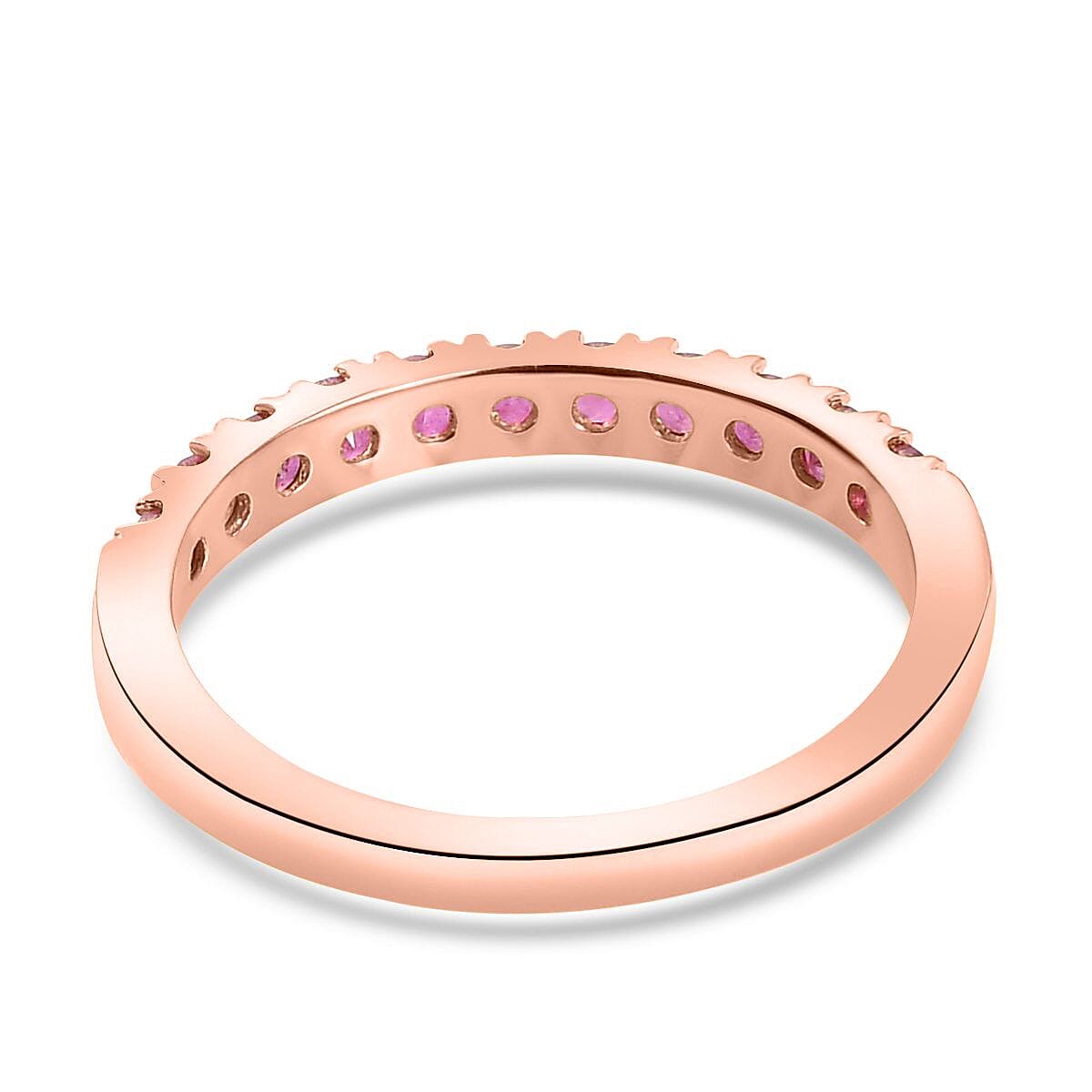 Niassa Ruby (FF) Ring in Vermeil Rose Gold Over Sterling Silver (Size 8.0) 0.55 ctw