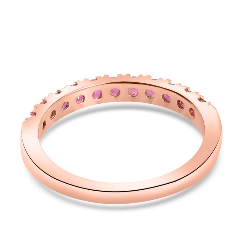 Niassa Ruby (FF) Ring in Vermeil Rose Gold Over Sterling Silver (Size 8.0) 0.55 ctw