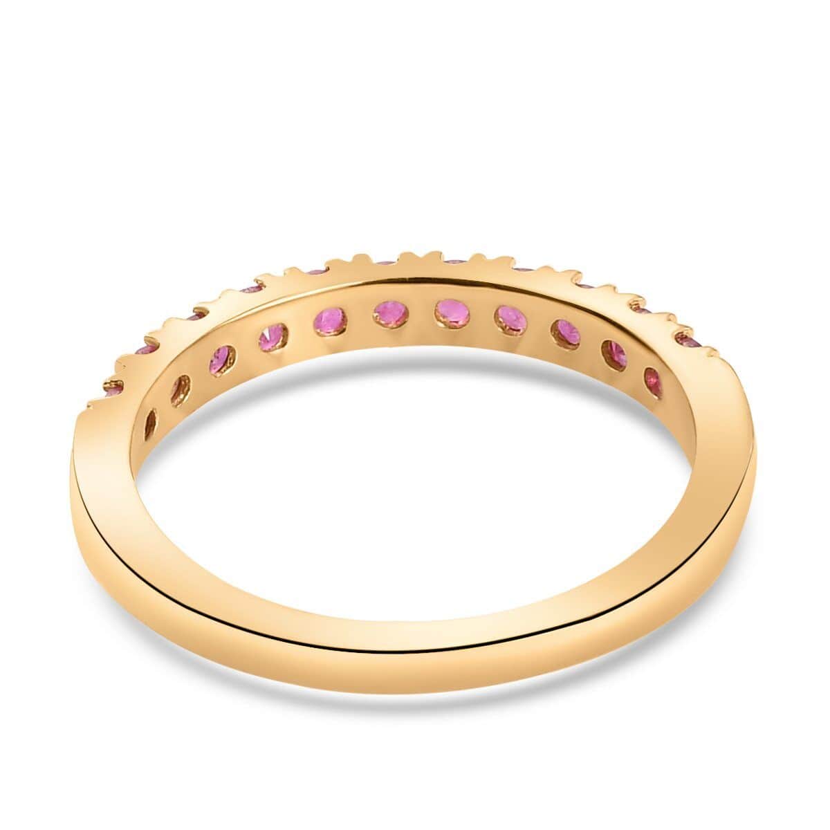 Niassa Ruby (FF) Ring in Vermeil Yellow Gold Over Sterling Silver (Size 6.0) 0.55 ctw image number 4