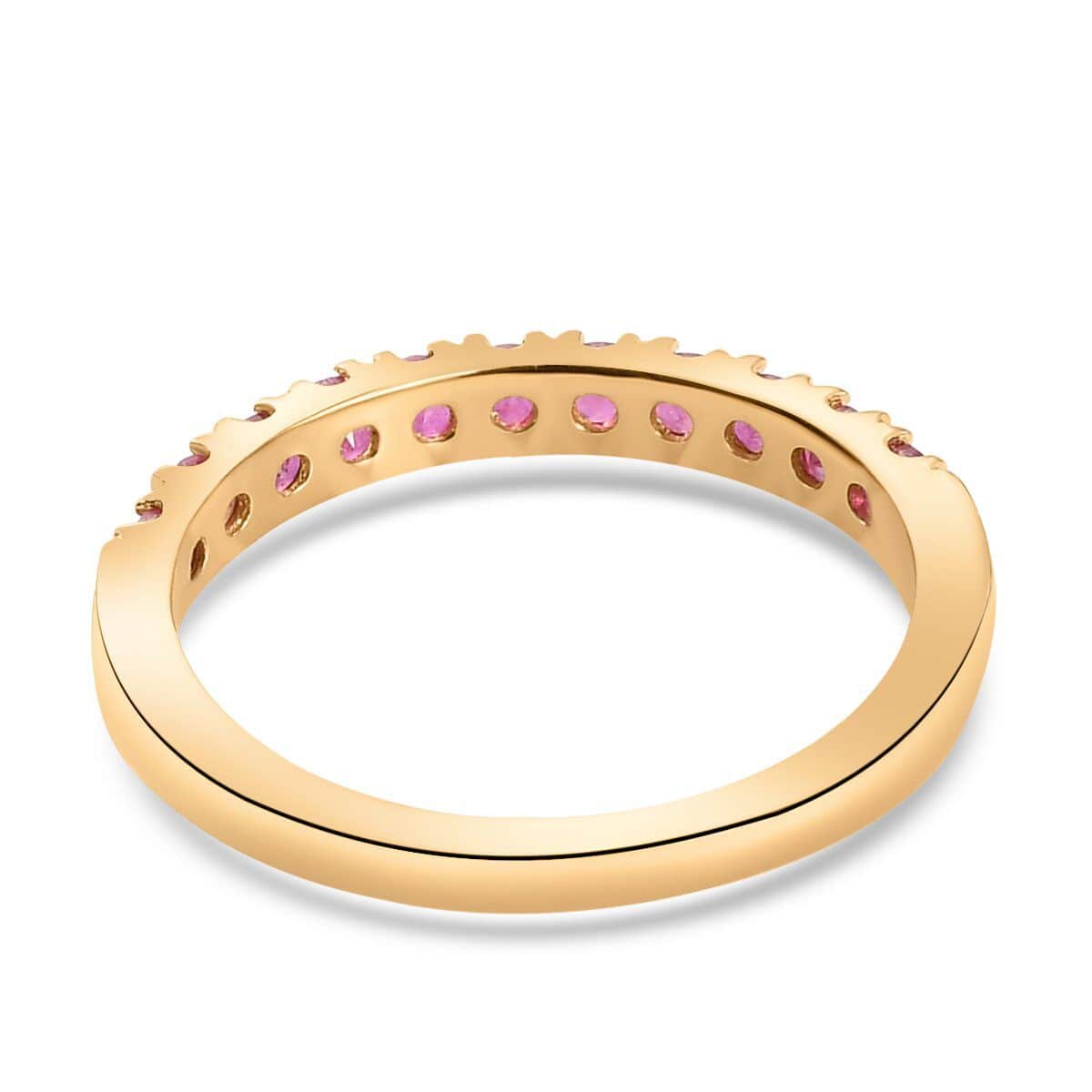 Niassa Ruby (FF) Ring in Vermeil Yellow Gold Over Sterling Silver (Size 7.0) 0.55 ctw image number 4