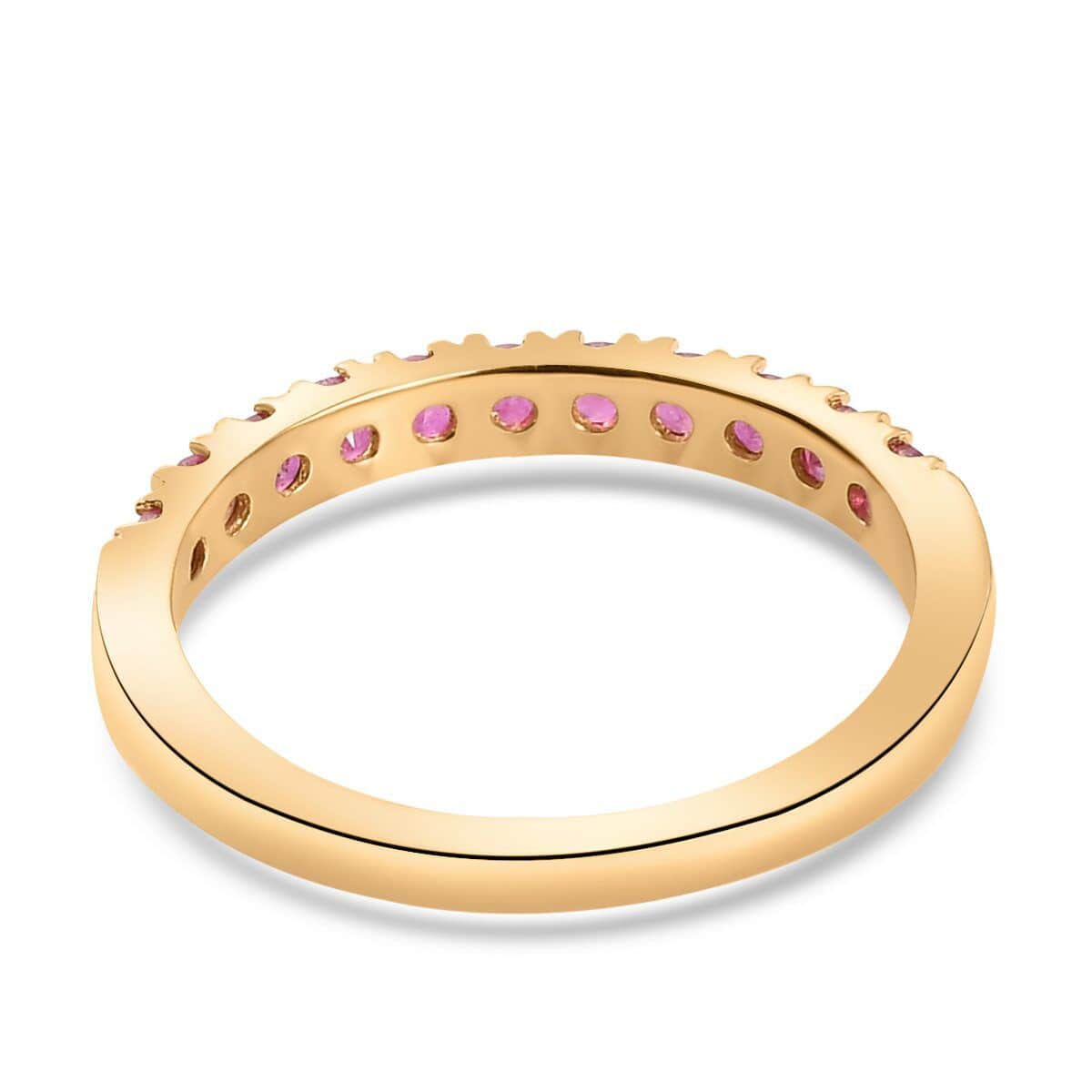 Niassa Ruby (FF) Ring in Vermeil Yellow Gold Over Sterling Silver (Size 9.0) 0.55 ctw image number 4