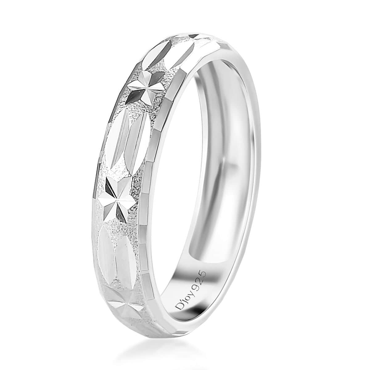 Platinum Over Sterling Silver Band Ring (Size 6.0) (1.85 g) image number 3