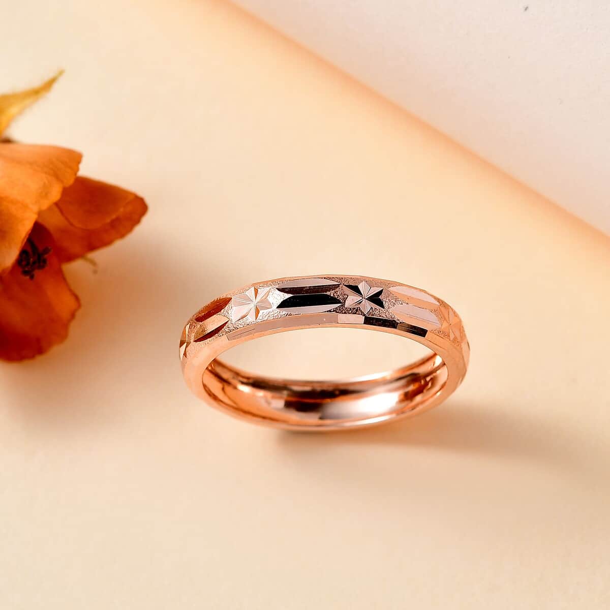 Vermeil Rose Gold Over Sterling Silver Band Ring (Size 6.0) 2.85 Grams image number 1