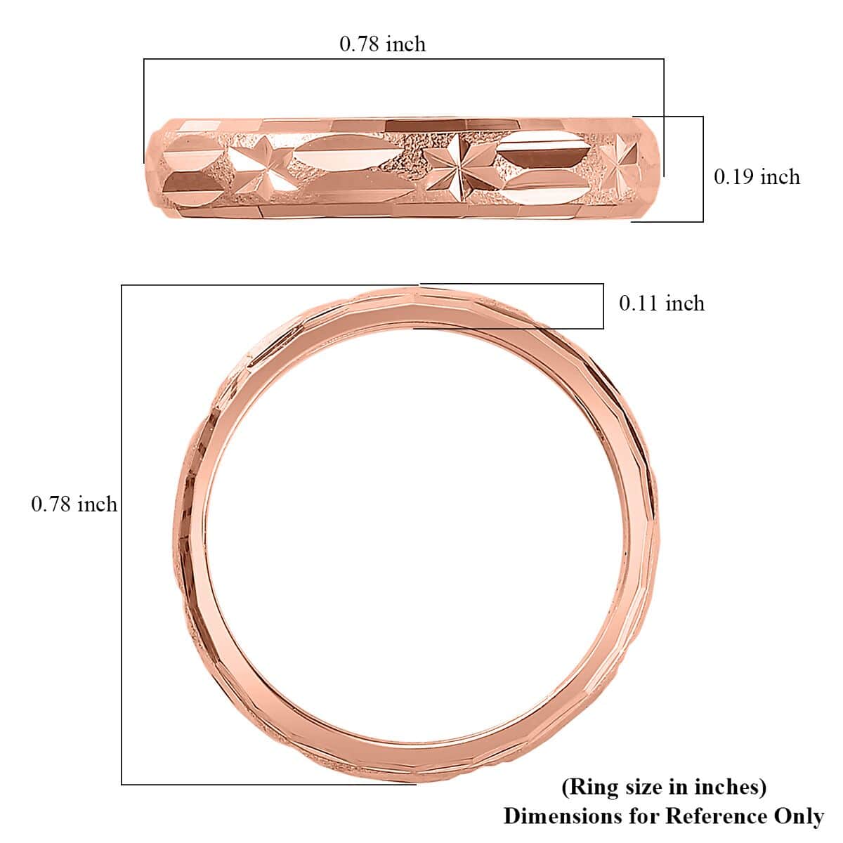 Vermeil Rose Gold Over Sterling Silver Band Ring (Size 6.0) 2.85 Grams image number 5