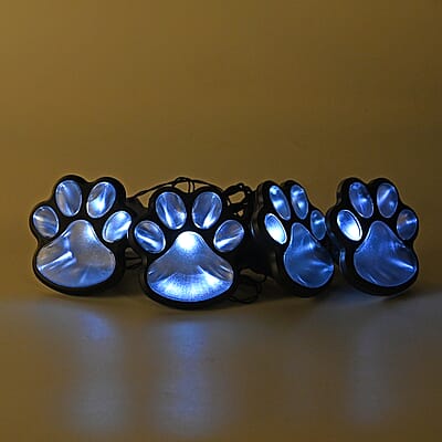 Set of 4 Waterproof Paw Print Solar Lights