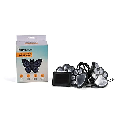 Set of 4 Waterproof Paw Print Solar Lights