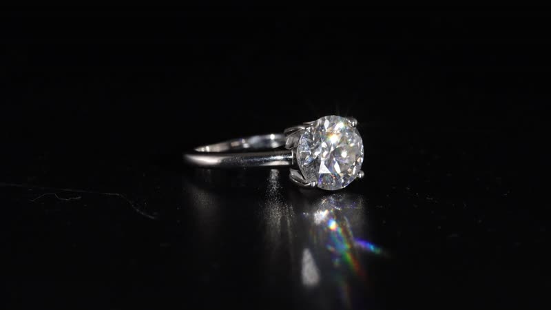 Moissanite (Rnd 8.5mm) Solitaire Ring in Platinum Over Sterling Silver (Size 9.0) 2.10 ctw