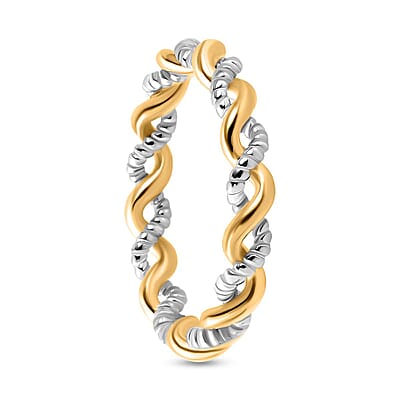 14K YG Over and Sterling Silver Twisted Ring (Size 5.0) 2.30 Grams