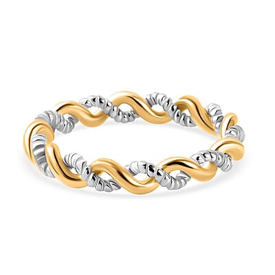 14K YG Over and Sterling Silver Twisted Ring (Size 5.0) 2.30 Grams