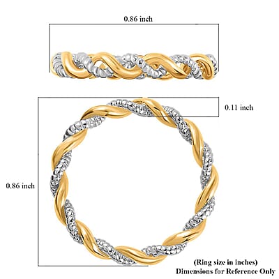 14K YG Over and Sterling Silver Twisted Ring (Size 5.0) 2.30 Grams
